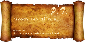 Piroch Teofánia névjegykártya